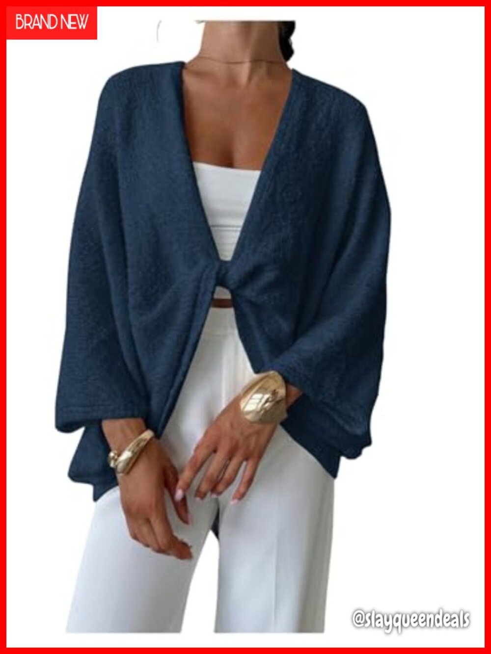 Women's Shawl Sweater Twist Front Bat Wing Oversized Poncho Cardigan Acrylic